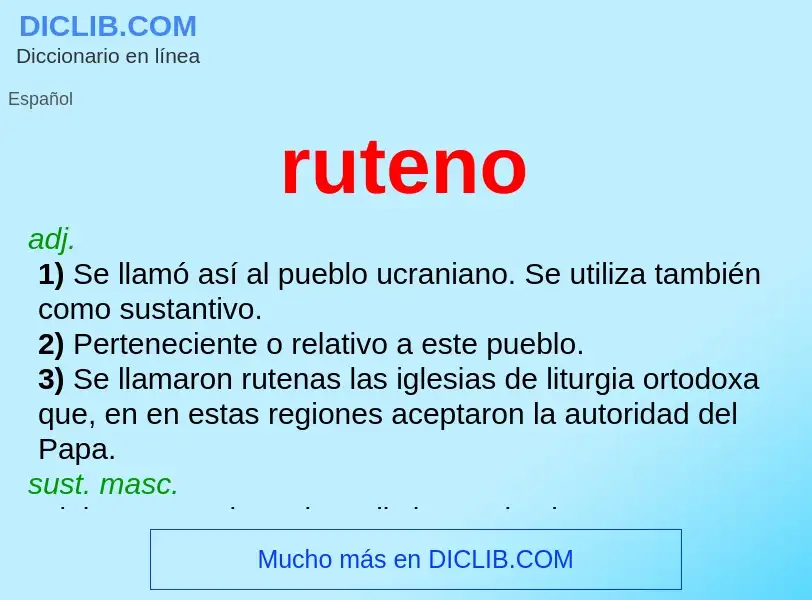 ¿Qué es ruteno? - significado y definición