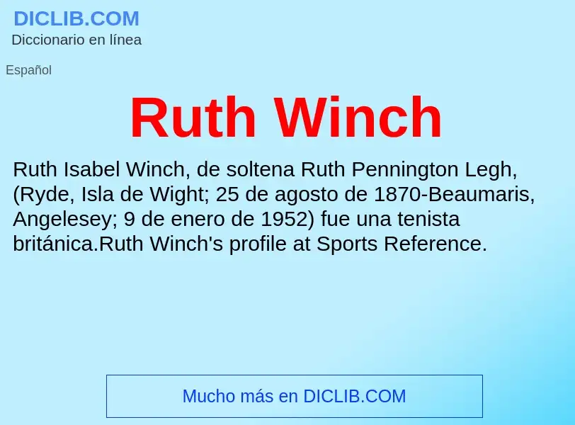 Что такое Ruth Winch - определение