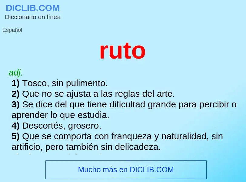 ¿Qué es ruto? - significado y definición