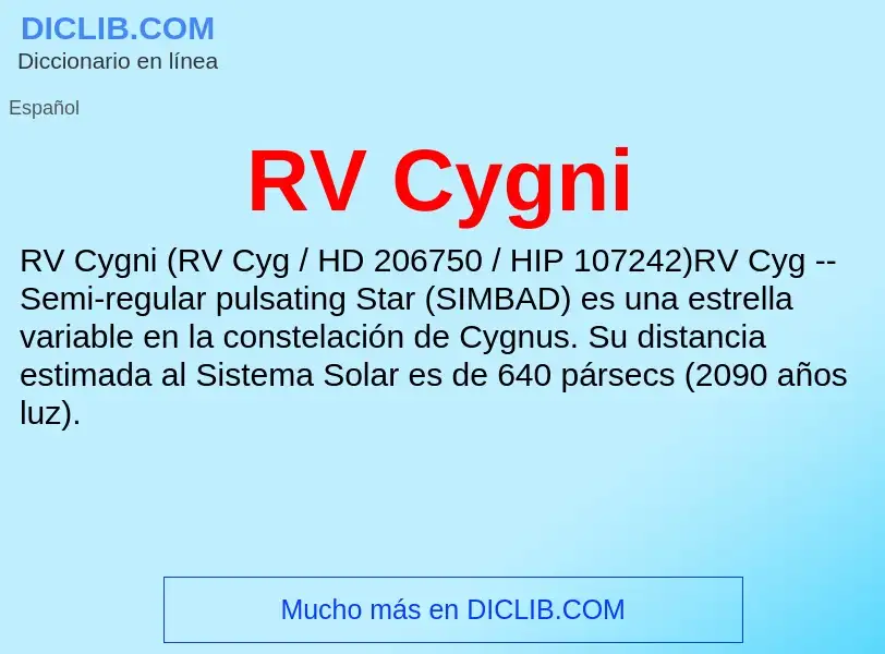 Wat is RV Cygni - definition