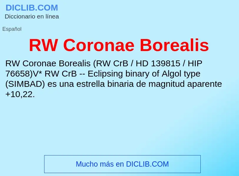 Wat is RW Coronae Borealis - definition