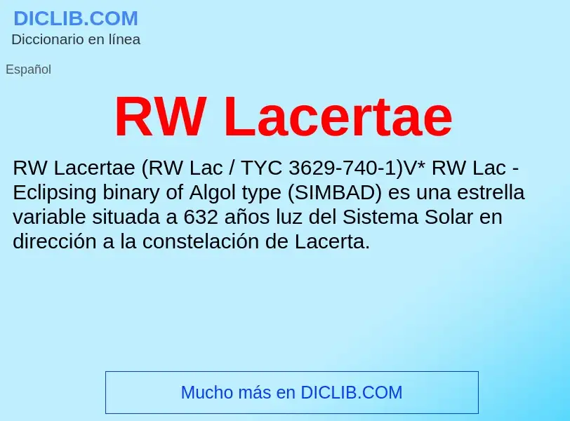 Wat is RW Lacertae - definition