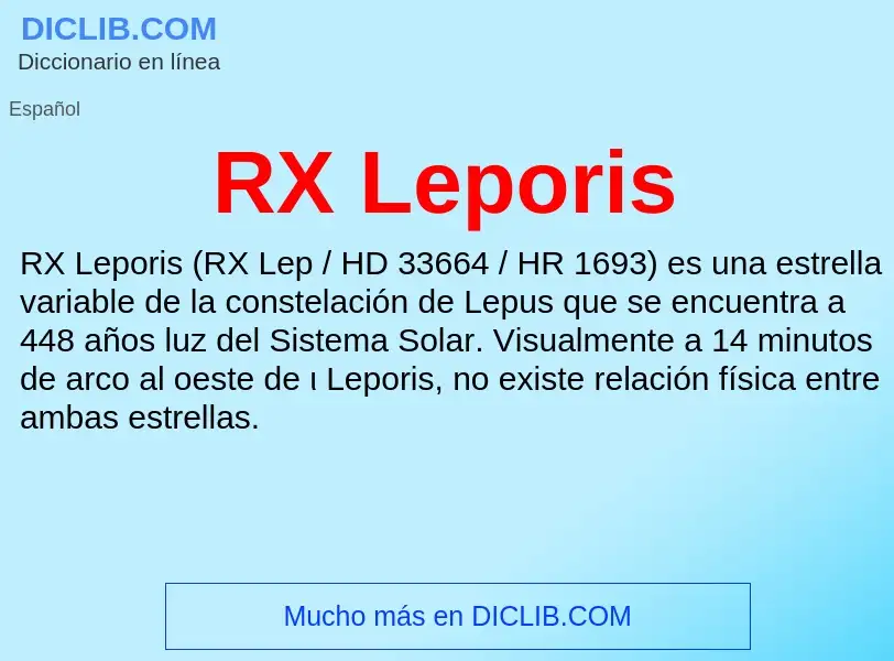 Wat is RX Leporis - definition