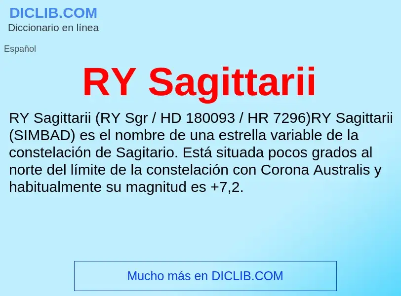 Wat is RY Sagittarii - definition