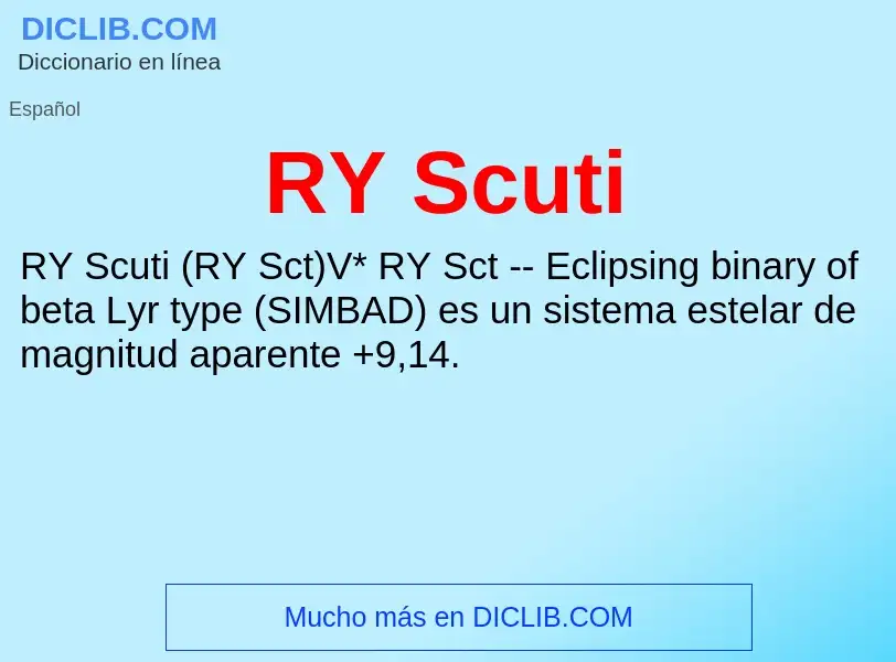 What is RY Scuti - meaning and definition