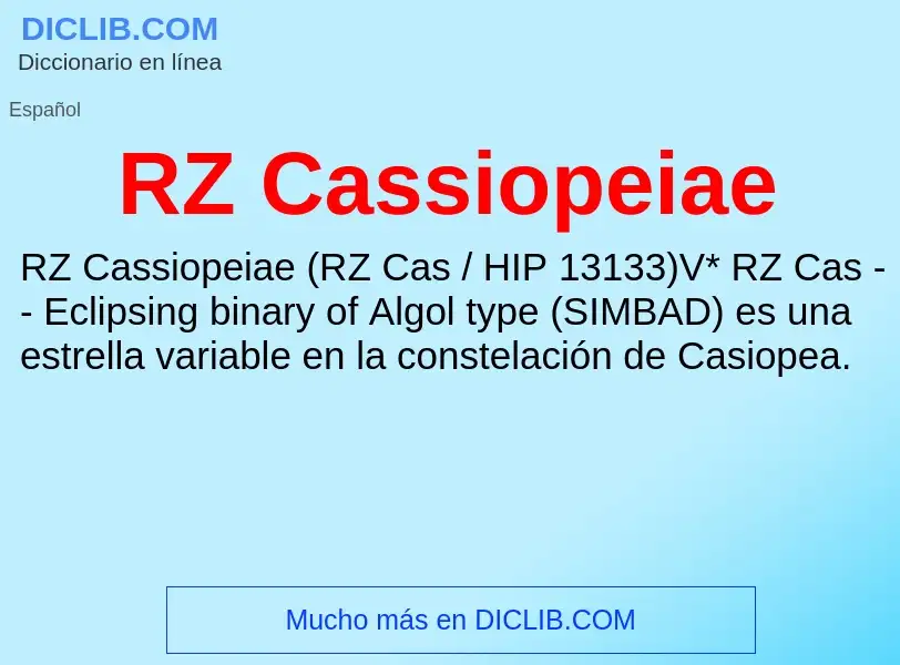 What is RZ Cassiopeiae - meaning and definition