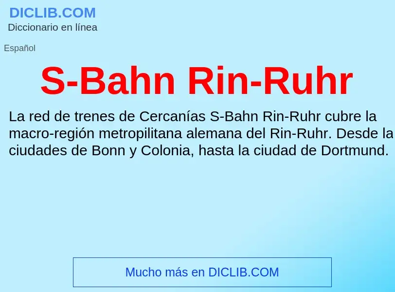 Τι είναι S-Bahn Rin-Ruhr - ορισμός