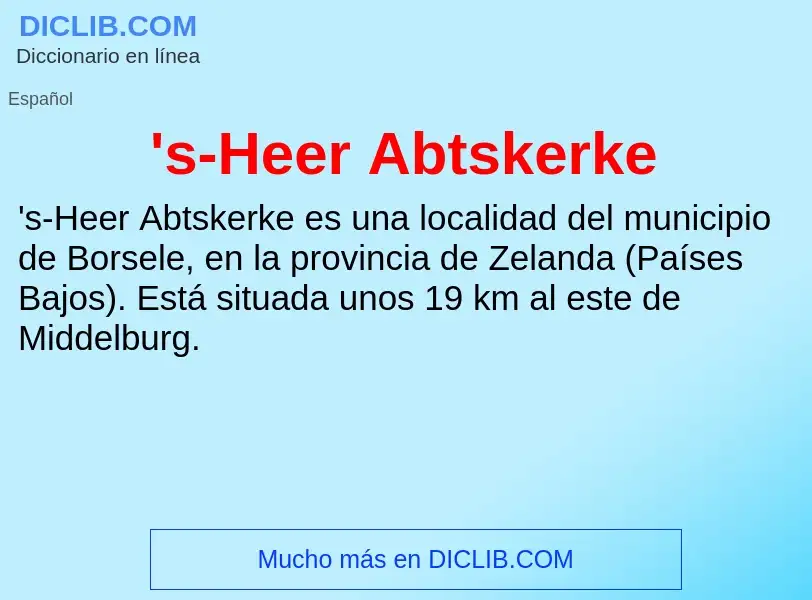 What is 's-Heer Abtskerke - meaning and definition