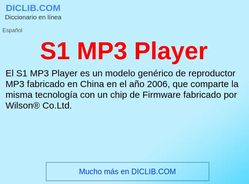 Τι είναι S1 MP3 Player - ορισμός