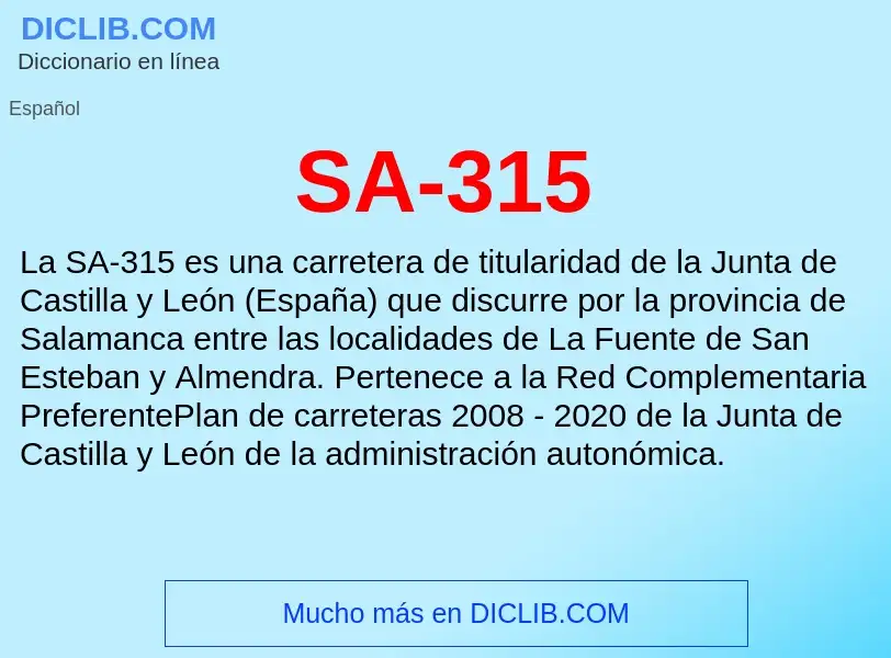 Τι είναι SA-315 - ορισμός