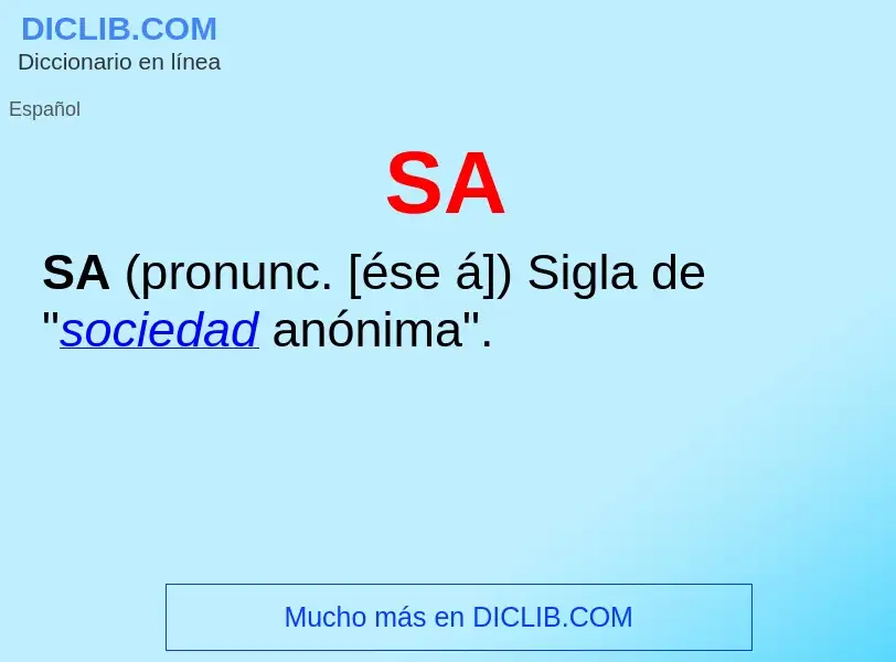 ¿Qué es SA? - significado y definición