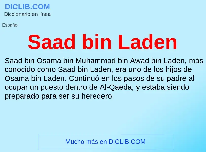 Что такое Saad bin Laden - определение