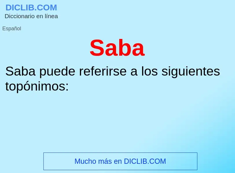 ¿Qué es Saba? - significado y definición