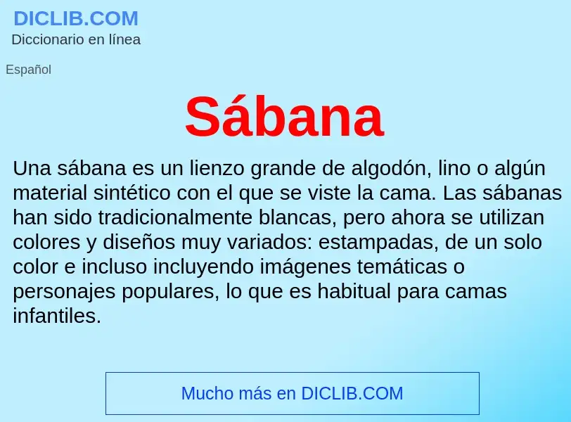 What is Sábana - meaning and definition