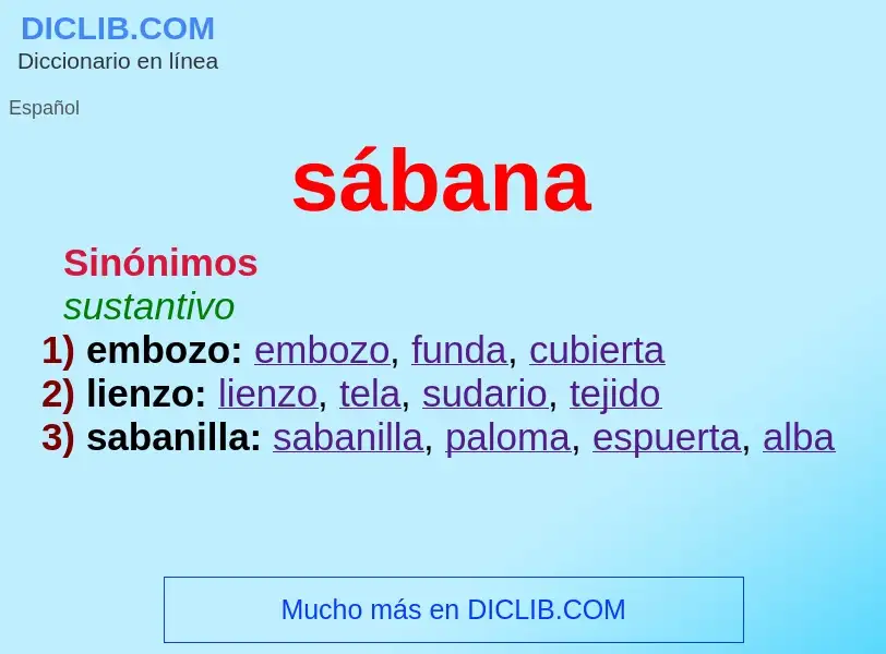 What is sábana - definition