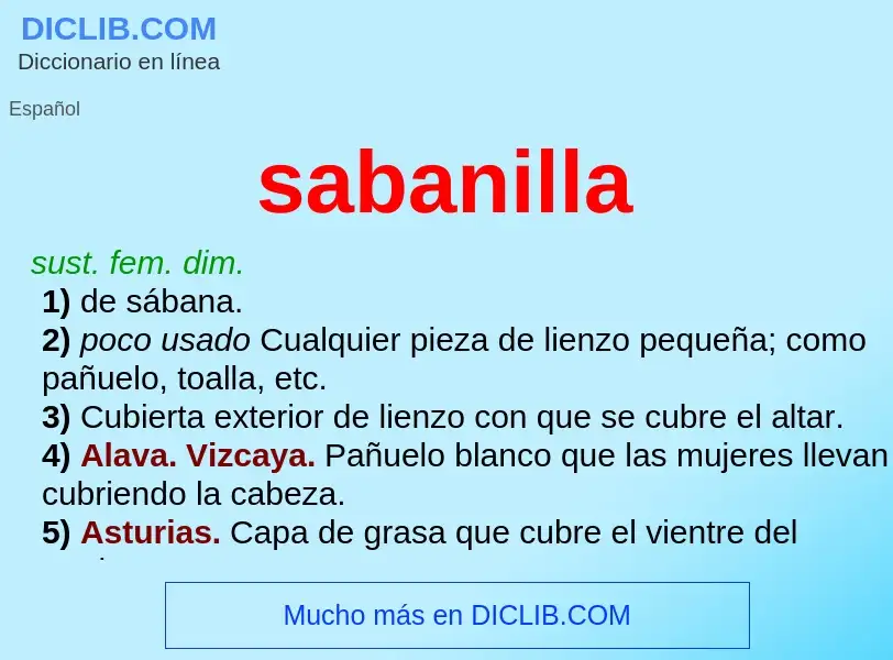 What is sabanilla - meaning and definition