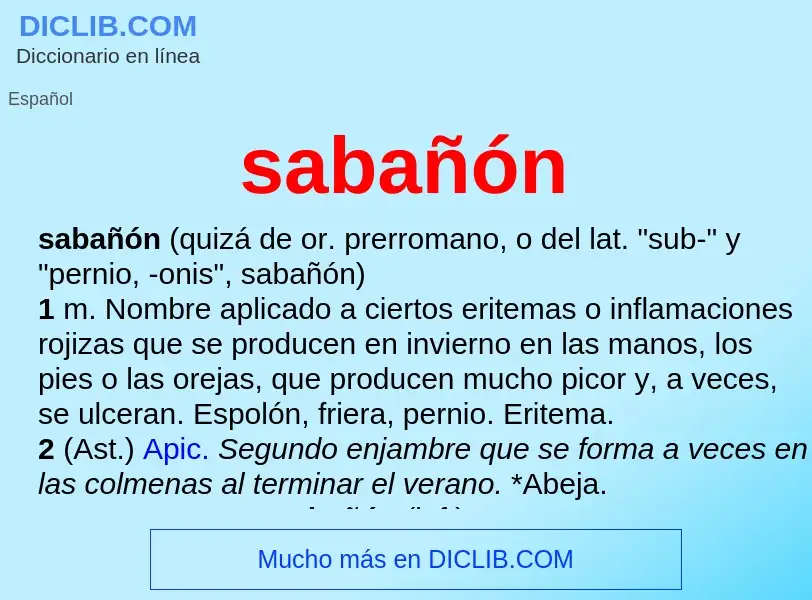 ¿Qué es sabañón? - significado y definición