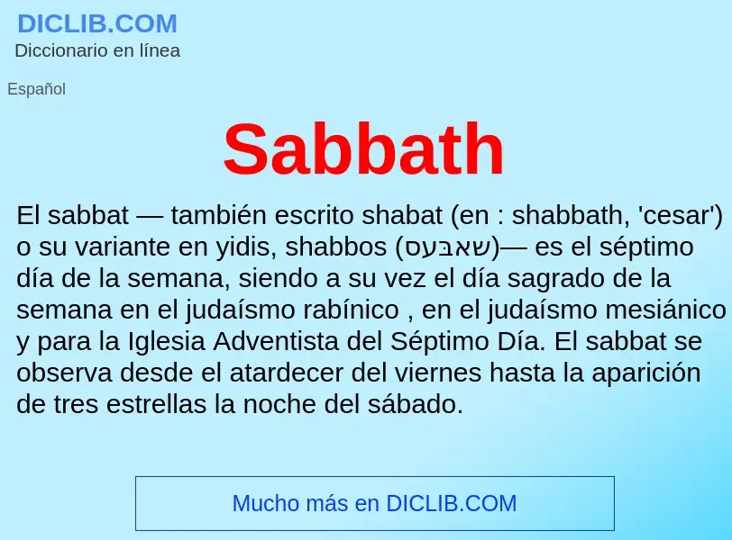 What is Sabbath  - definition