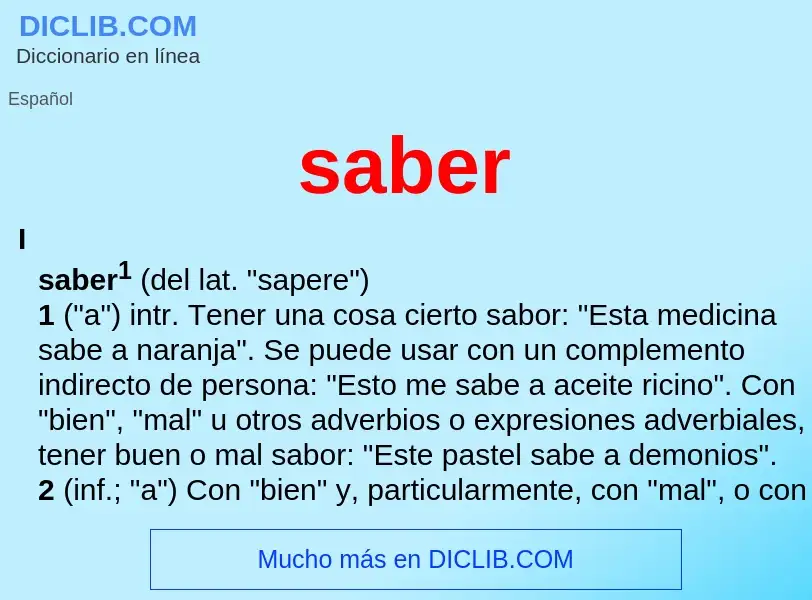 What is saber - meaning and definition