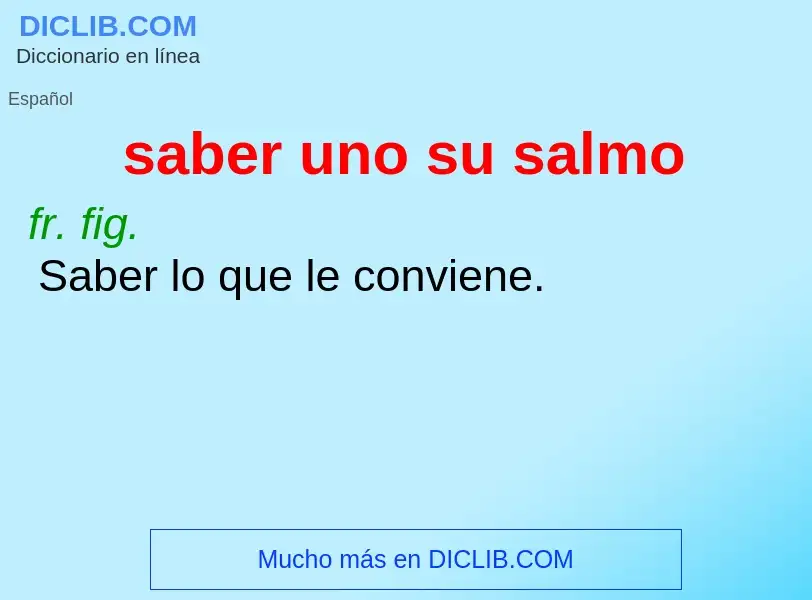 Che cos'è saber uno su salmo - definizione