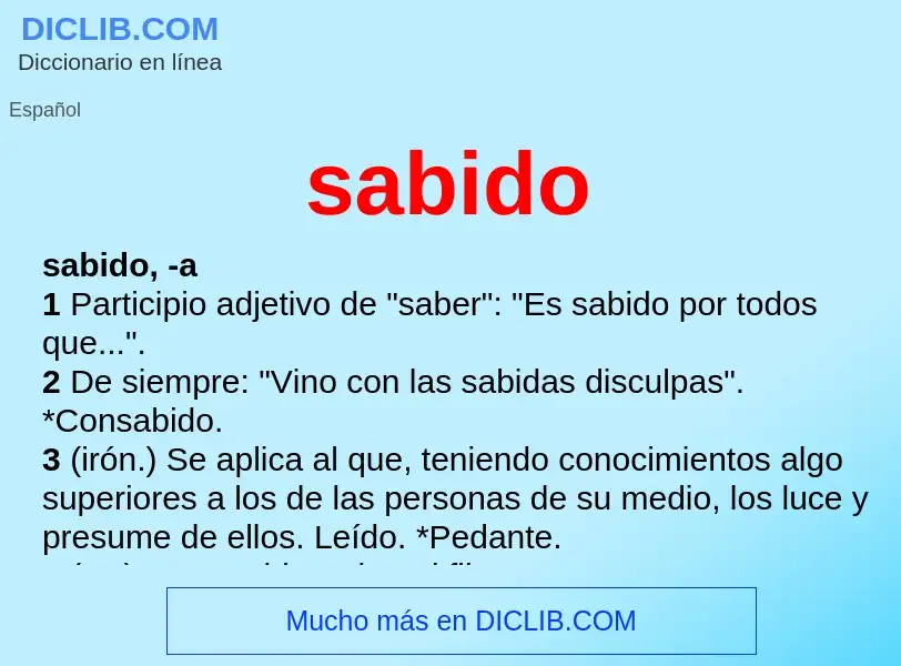 What is sabido - meaning and definition