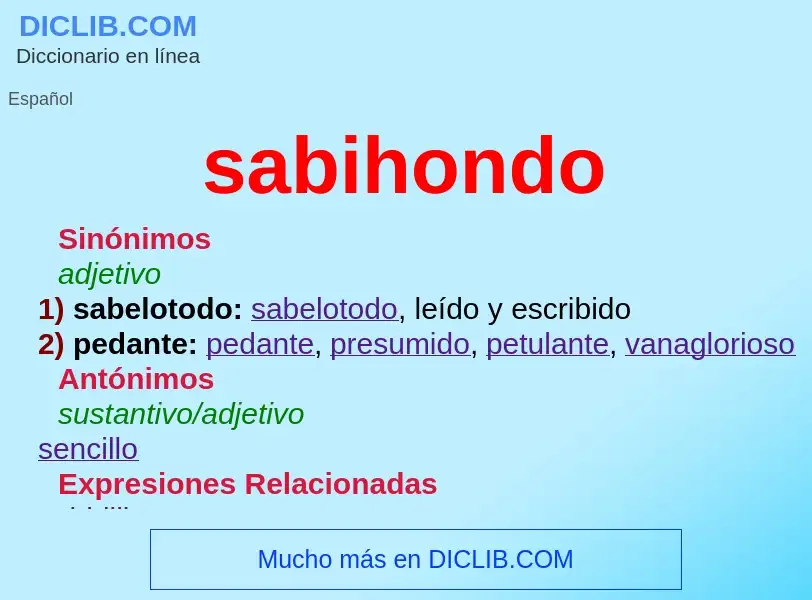 What is sabihondo - meaning and definition