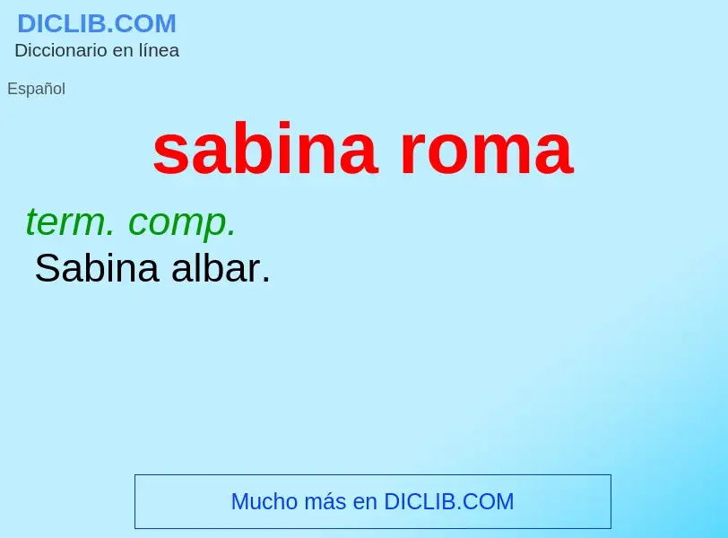 ¿Qué es sabina roma? - significado y definición