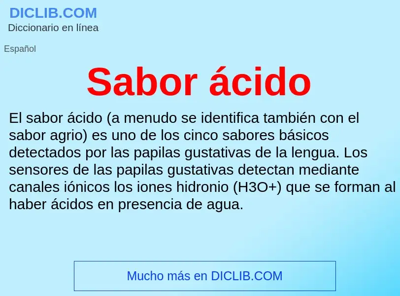 Wat is Sabor ácido - definition