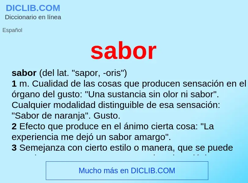 O que é sabor - definição, significado, conceito