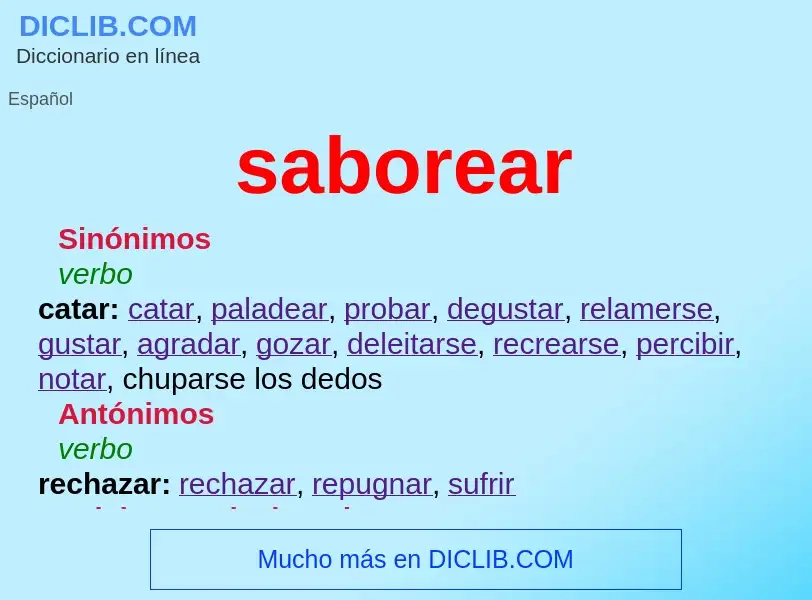 What is saborear - definition