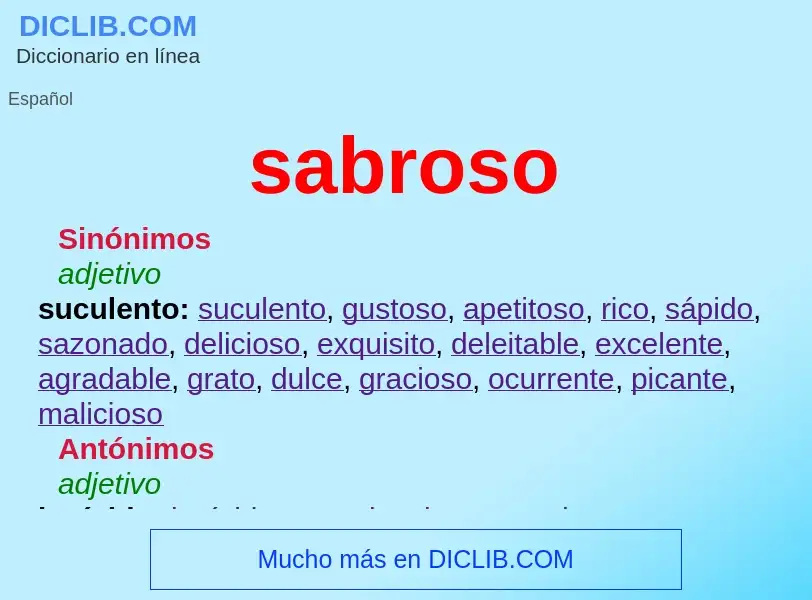 What is sabroso - definition