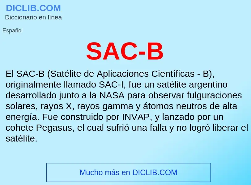 ¿Qué es SAC-B? - significado y definición