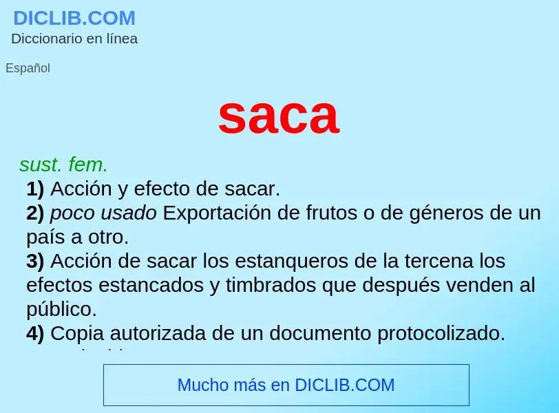 O que é saca - definição, significado, conceito