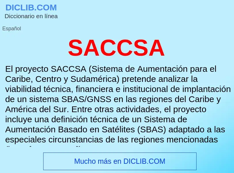 What is SACCSA - meaning and definition