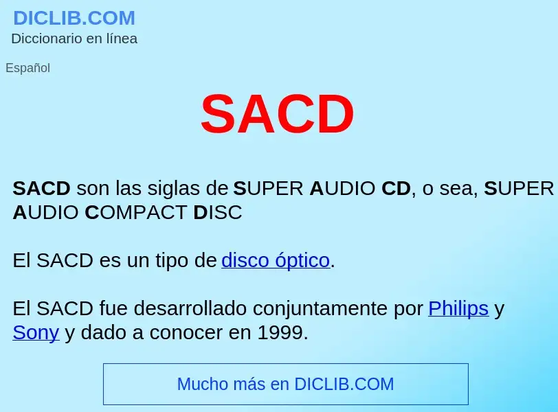 What is SACD  - meaning and definition