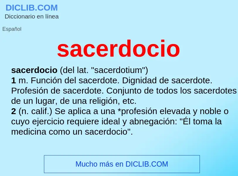 Che cos'è sacerdocio - definizione