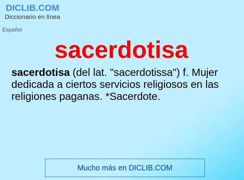 What is sacerdotisa - meaning and definition