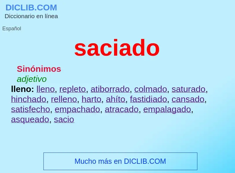 What is saciado - definition