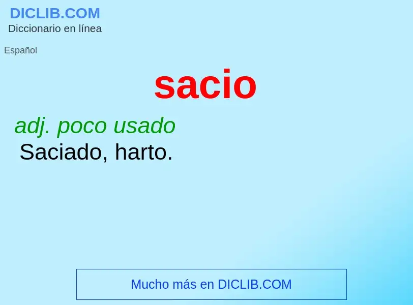 O que é sacio - definição, significado, conceito