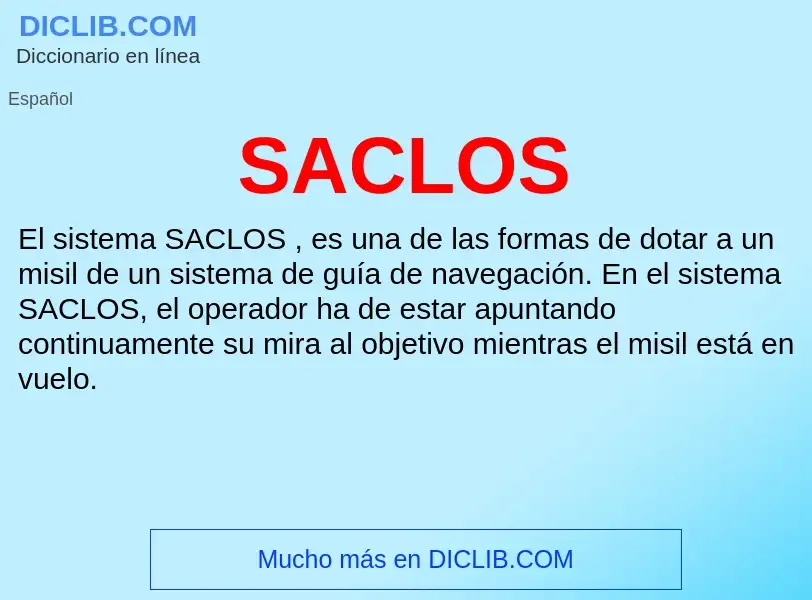 What is SACLOS - meaning and definition