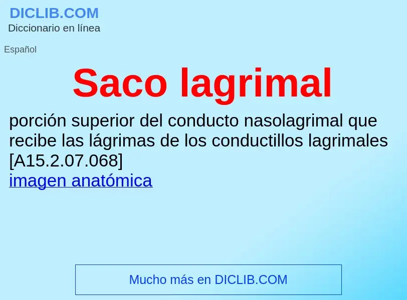 What is Saco lagrimal - meaning and definition