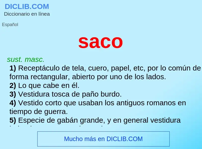 Wat is saco - definition