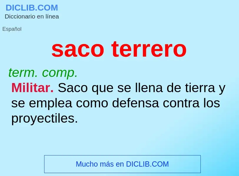 What is saco terrero - meaning and definition