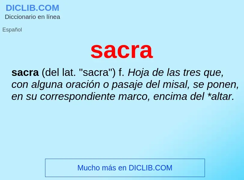 O que é sacra - definição, significado, conceito