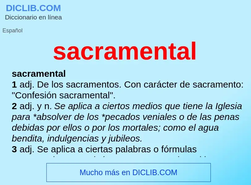 Che cos'è sacramental - definizione