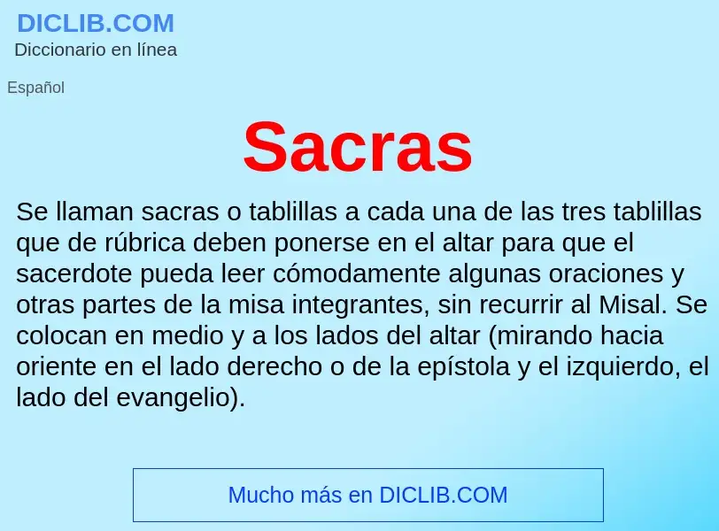 ¿Qué es Sacras? - significado y definición