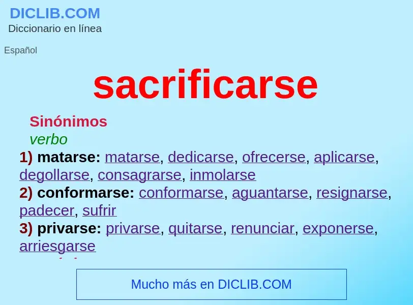 Was ist sacrificarse - Definition