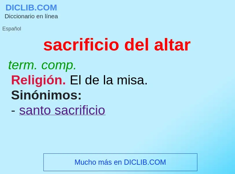 What is sacrificio del altar - meaning and definition