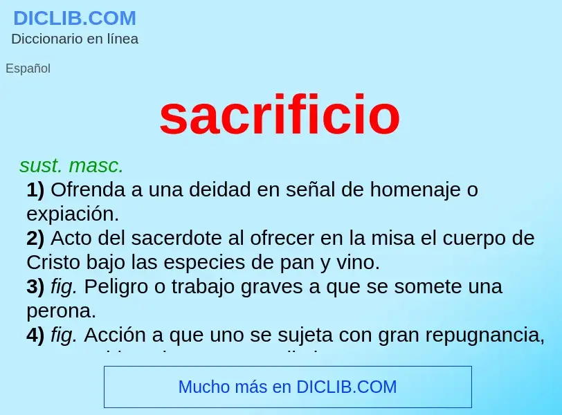 Was ist sacrificio - Definition