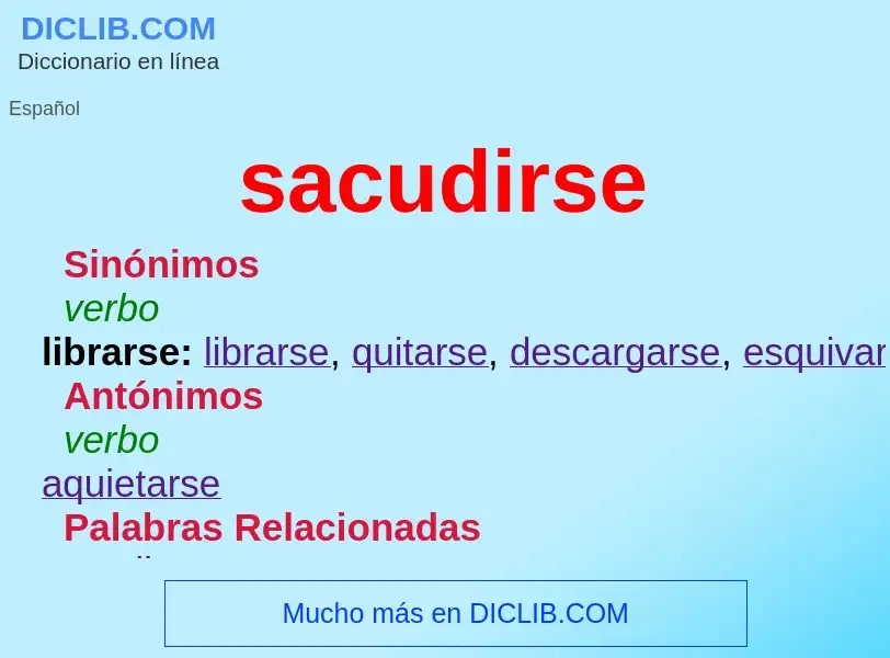 What is sacudirse - meaning and definition